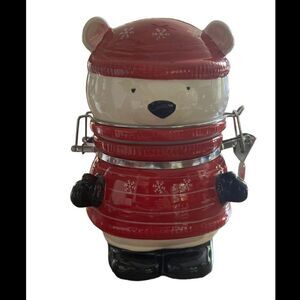 Ceramic Polar Bear Canister Cookie/Candy Jar